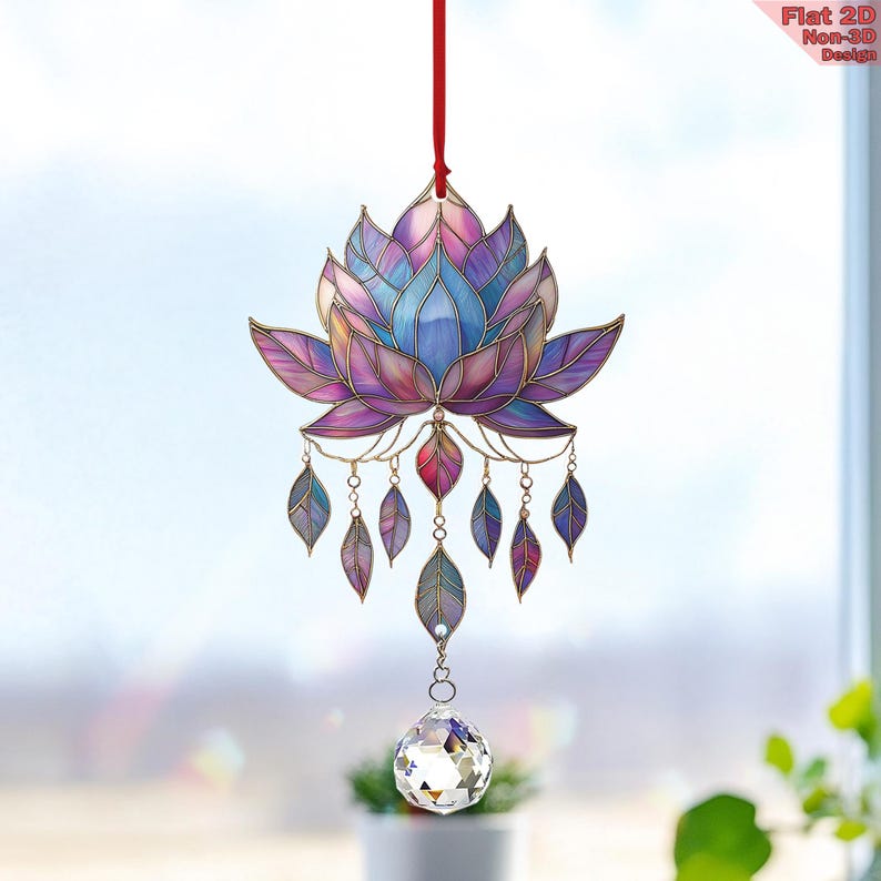 Lotus Flowers Acrylic Window Hanging
