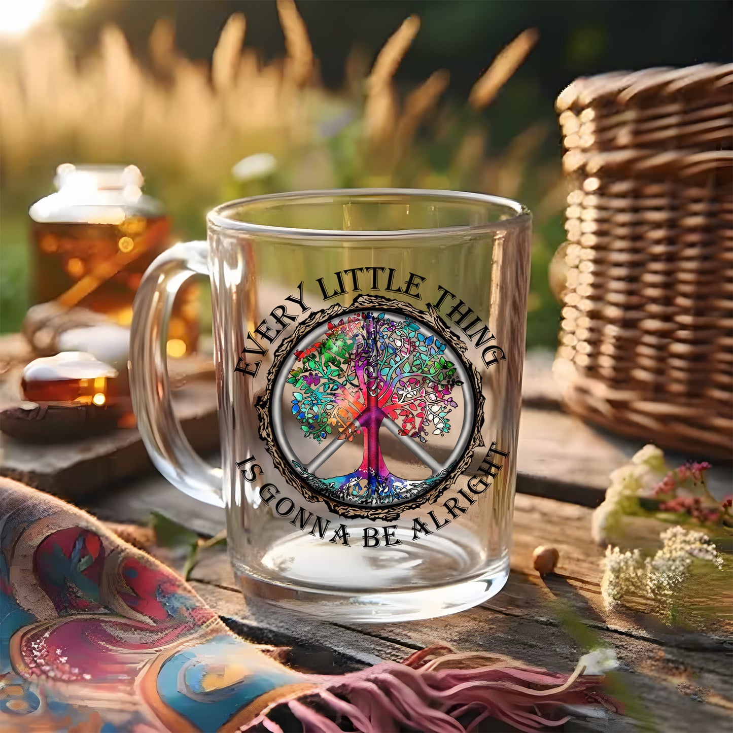 Every Little Thing Is Gonna Be Alright - Hippie Accent Mug