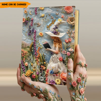 Personalized Beautiful Floral Witch Leather Journal