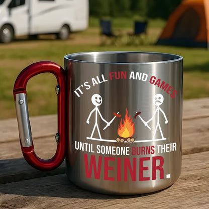 Burnt Weiner – Funny Camping Carabiner Mug