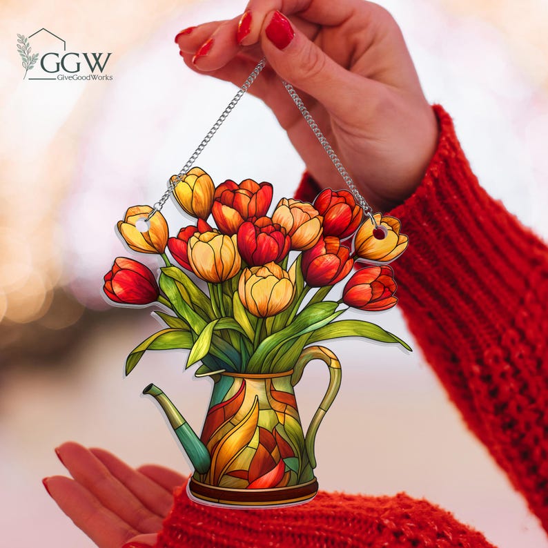 Tulip Flowers Acrylic Window Hanging