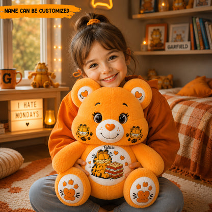 Personalized Cute Bear With Funny Cat Pillow