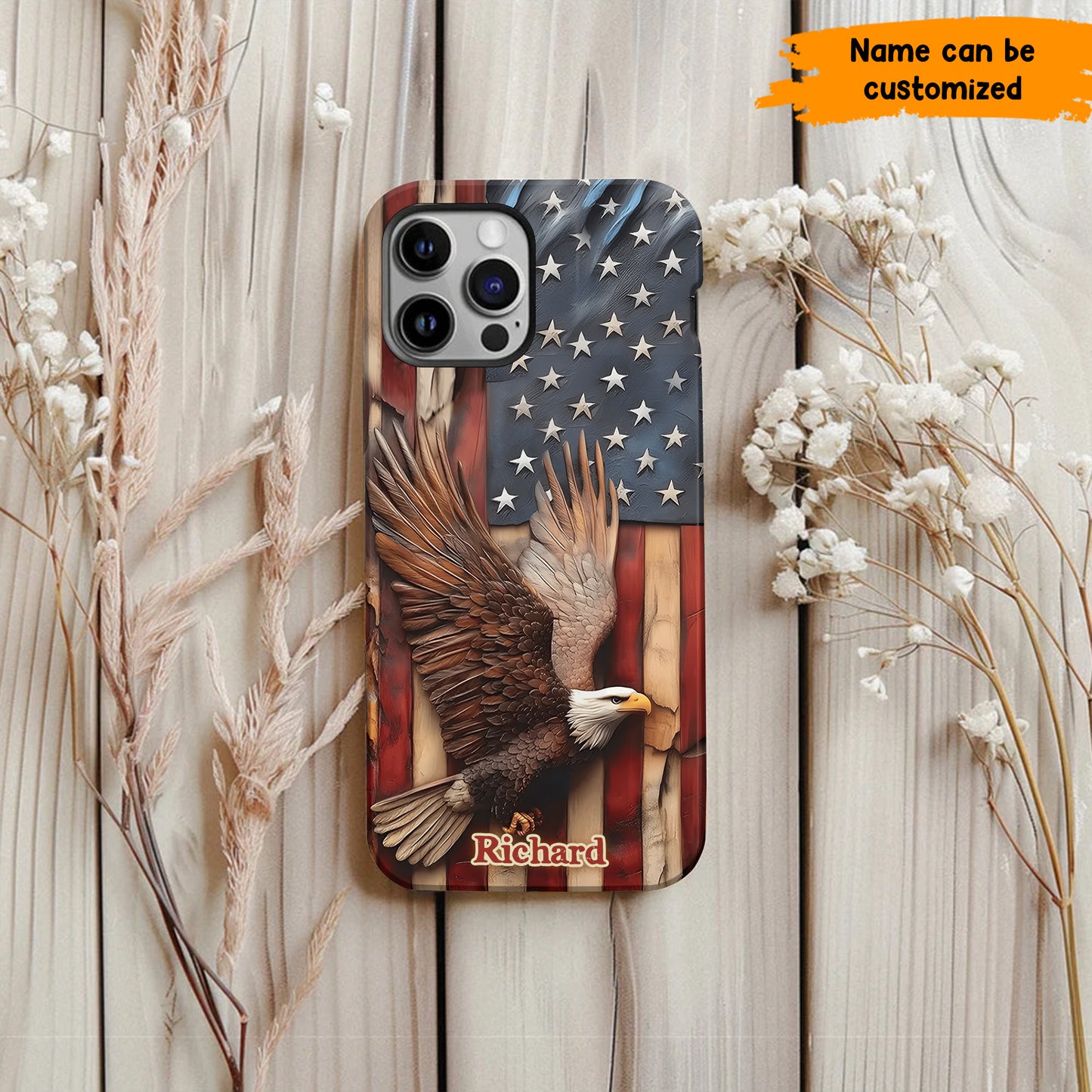 American Spirit – Personalized Eagle & Flag Phone Case