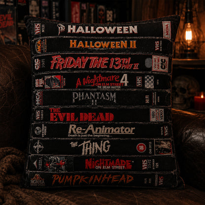 Retro Horror VHS Pillow