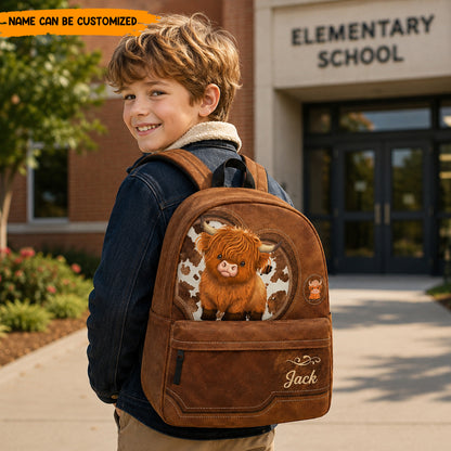 Personalized Highland Cow - Kids Backpack