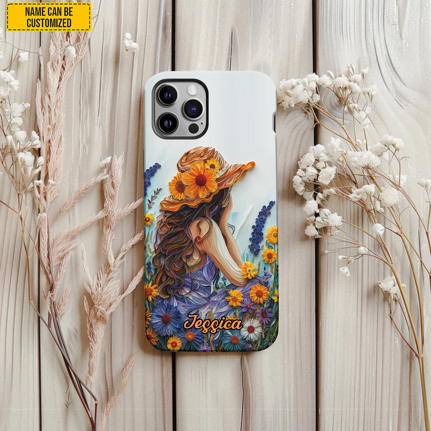 Personalized Hippie Flower Girl Phone Case