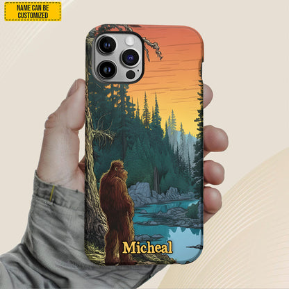 Bigfoot In Trees - Personalized Bigfoot Phone Case