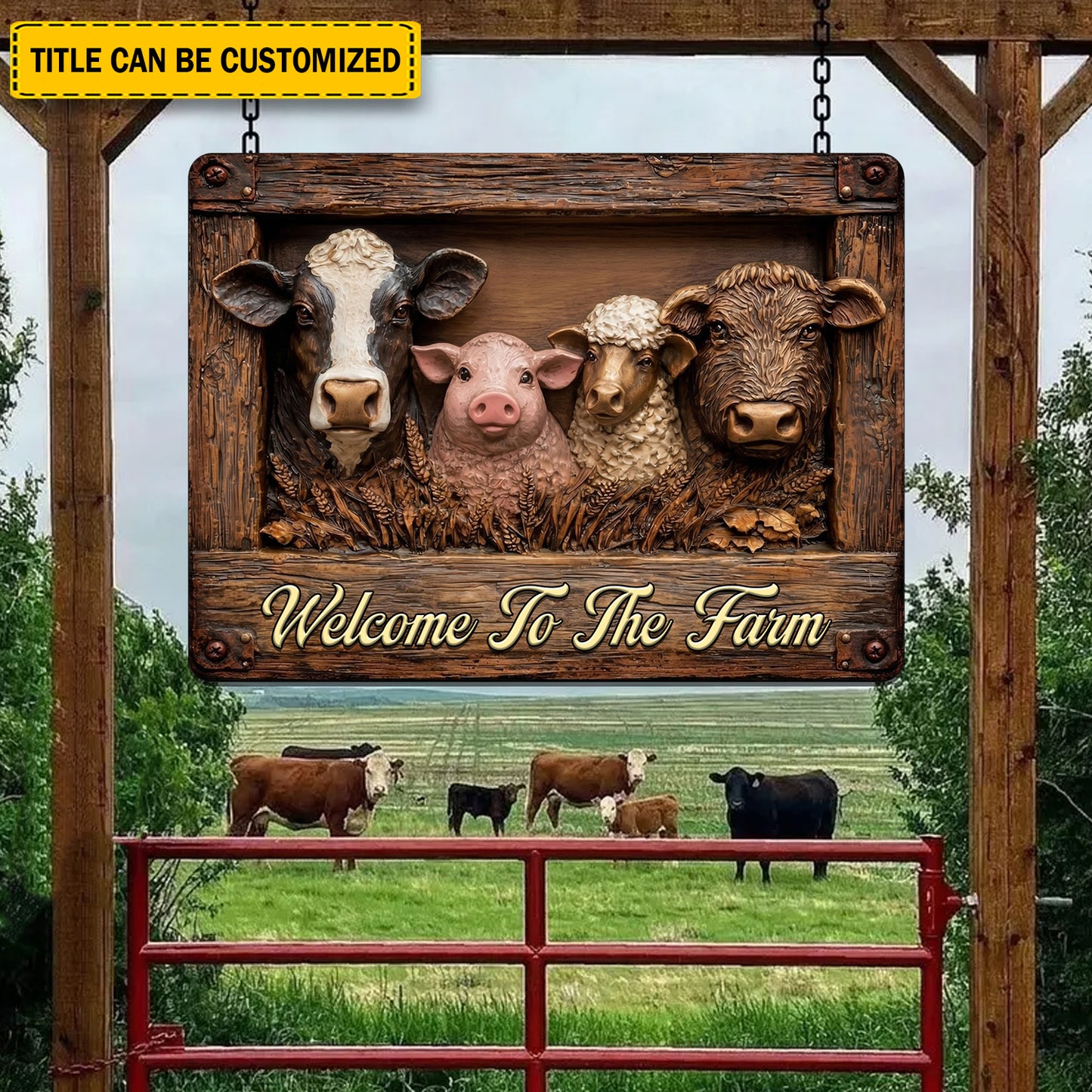 Personalized Farmhouse Rectangle Metal Sign