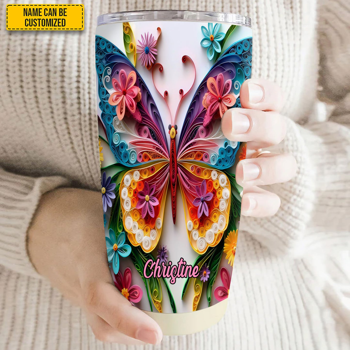 Colorful Butterfly - Personalized Butterfly Tumbler