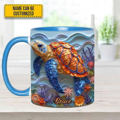 Sea Turtle - Personalized Turtle Accent Mug