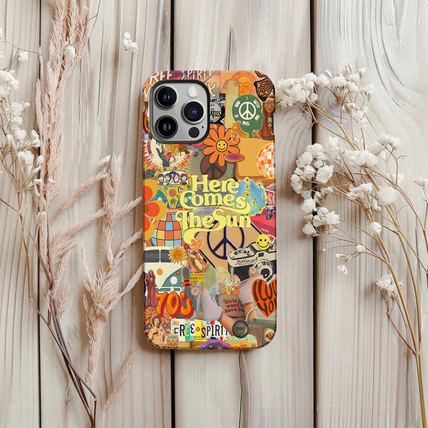 Here Comes the Sun – 70s Hippie Vibe Phone Case