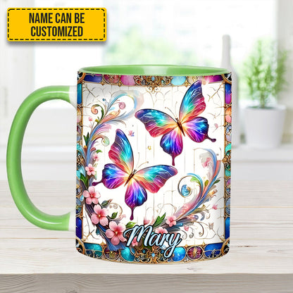 Beautiful Butterflies - Personalized Butterfly Accent Mug