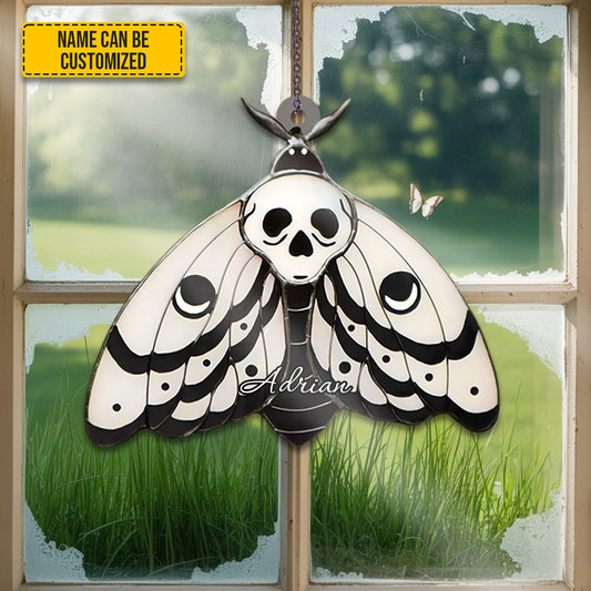 Skull Moth Butterfly - Personalized  Acrylic Window Hanging