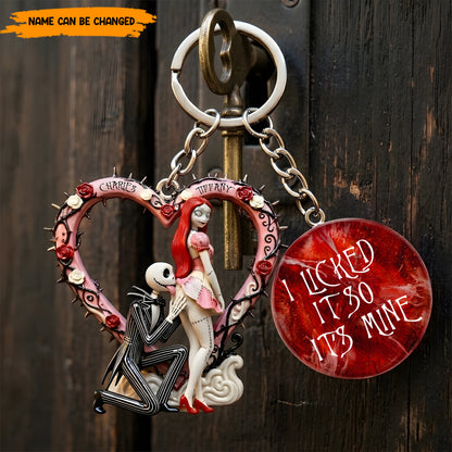 Personalized Gothic Couple Keychain