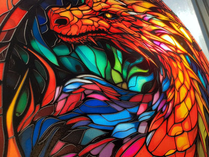 Rainbow Dragon Stained Glass Suncatcher