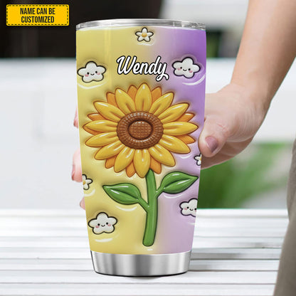 Personalized Sunflower Inflated Tumbler