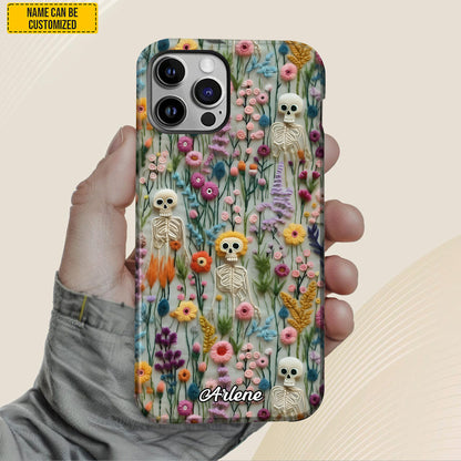 Personalized Skull Floral Phone Case