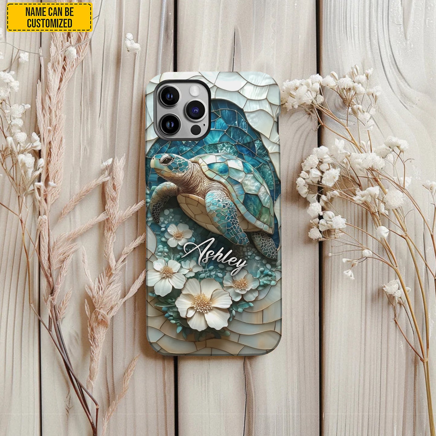 Personalized Turtle Ocean Flower Phone Case