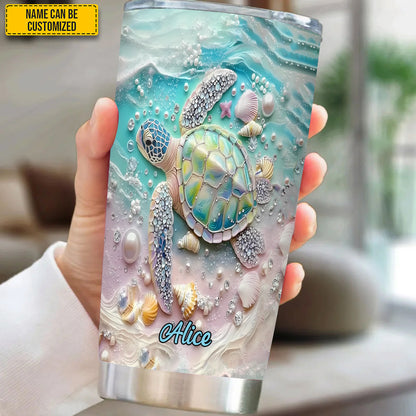 Turtle & Ocean - Personalized Turtle Tumbler