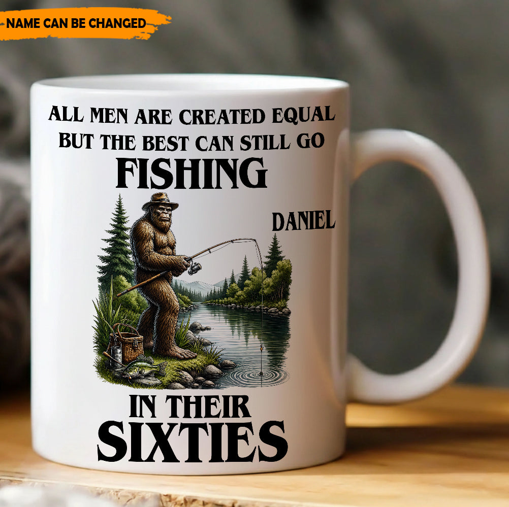 Fishing Life In Their Sixties - Personalized Fishing White Mug