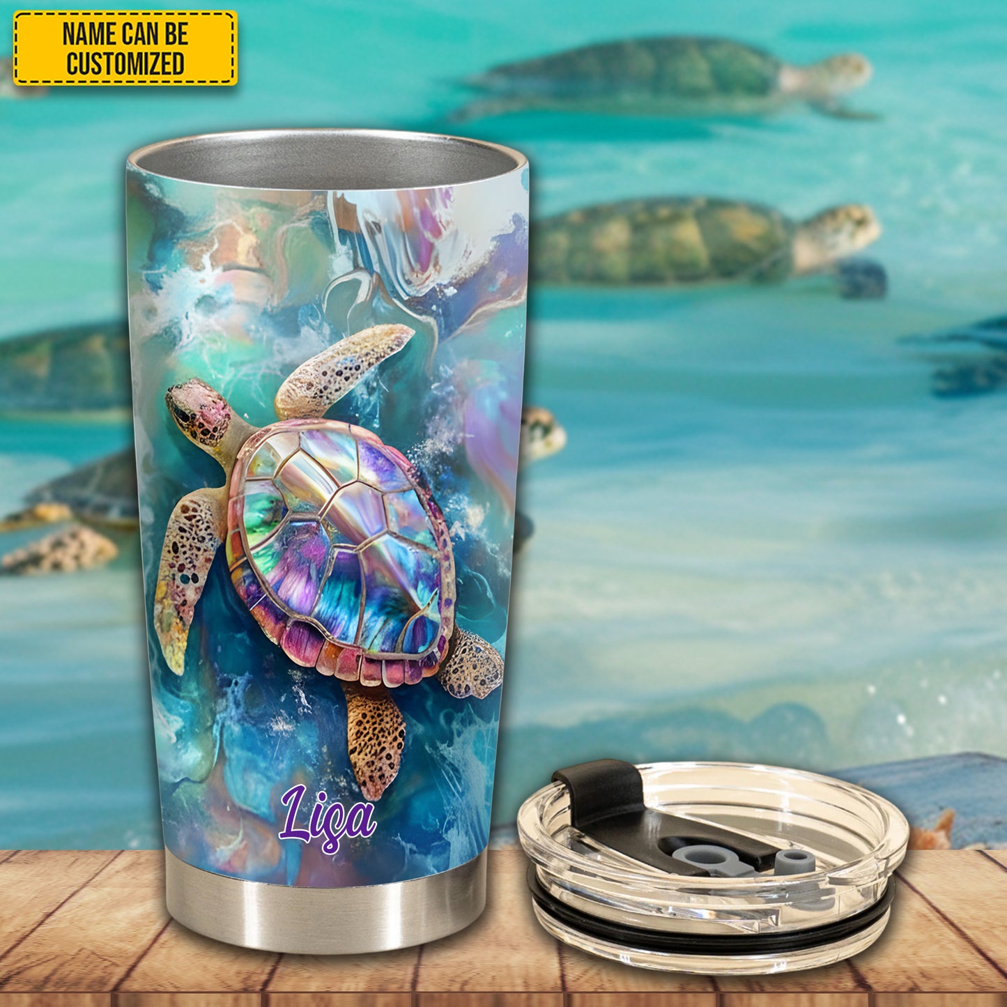 Personalized Sea Turtle Tumbler