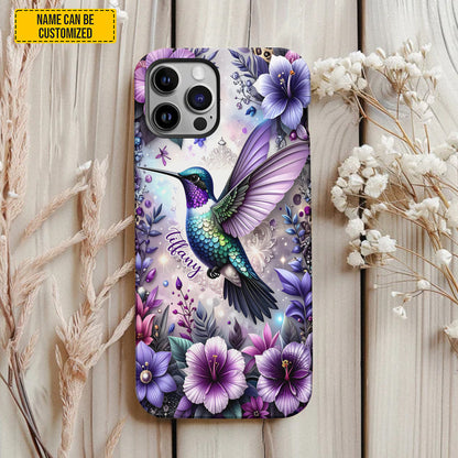 Personalized Hummingbird Floral Phone Case