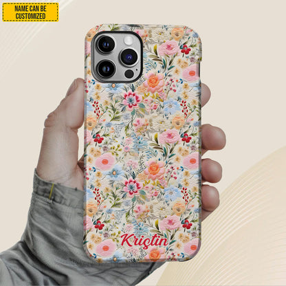 Personalized Pastel Floral Phone Case