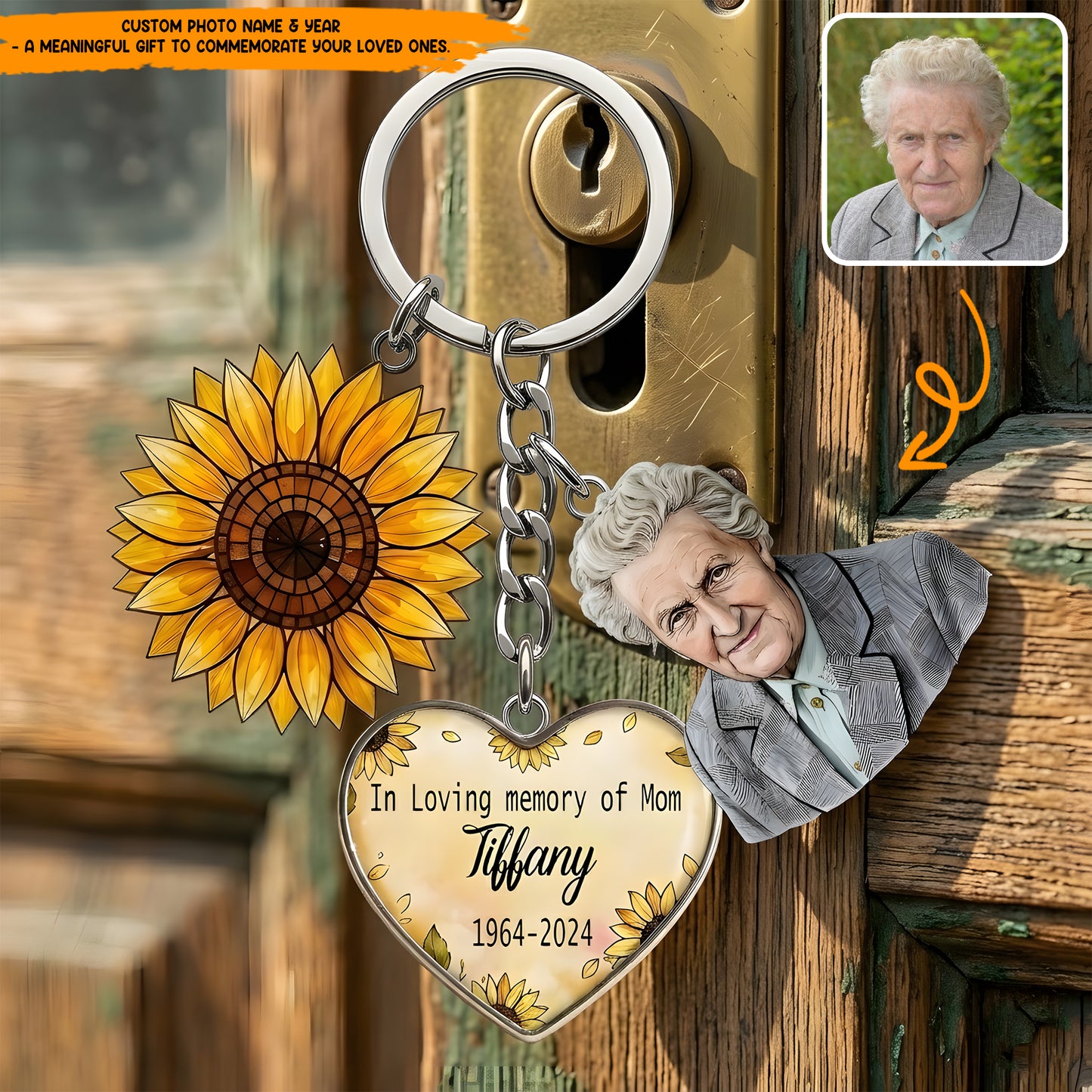 Personalized Memorial Custom Photo Keychain