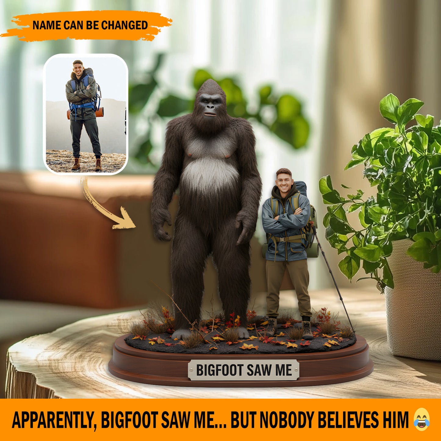 The Day Bigfoot Saw Me – Personalized Funny Memory Acrylic Plaque