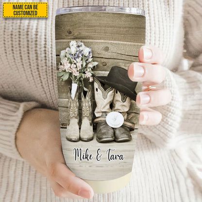 Personalized Country Boots Couple Tumbler