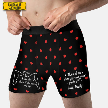 Think of Me When You Take Your Pants Off – Personalized Couple Men’s Boxer Briefs