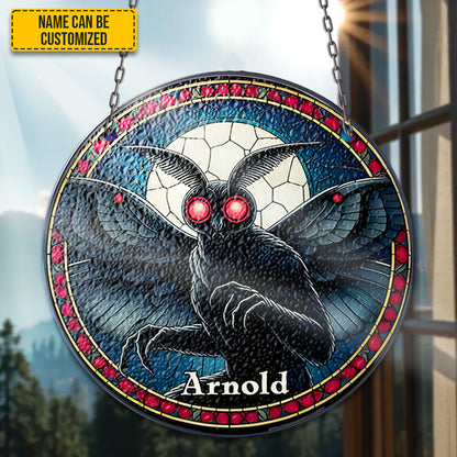 Personalized Mothman Stained Glass Suncatcher