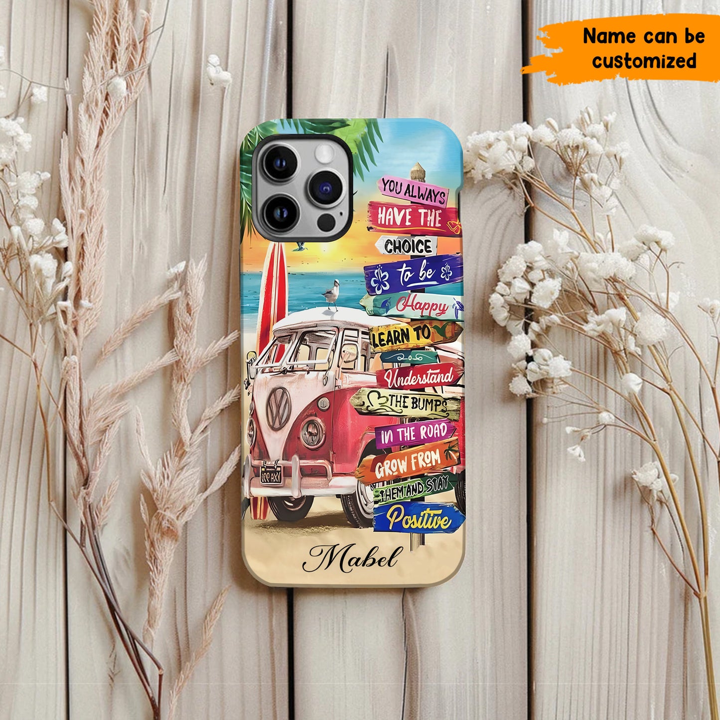Personalized Hippie Van Inspirational Phone Case