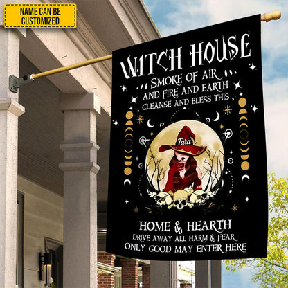 Witch House - Personalized Halloween Garden Flag, House Flag