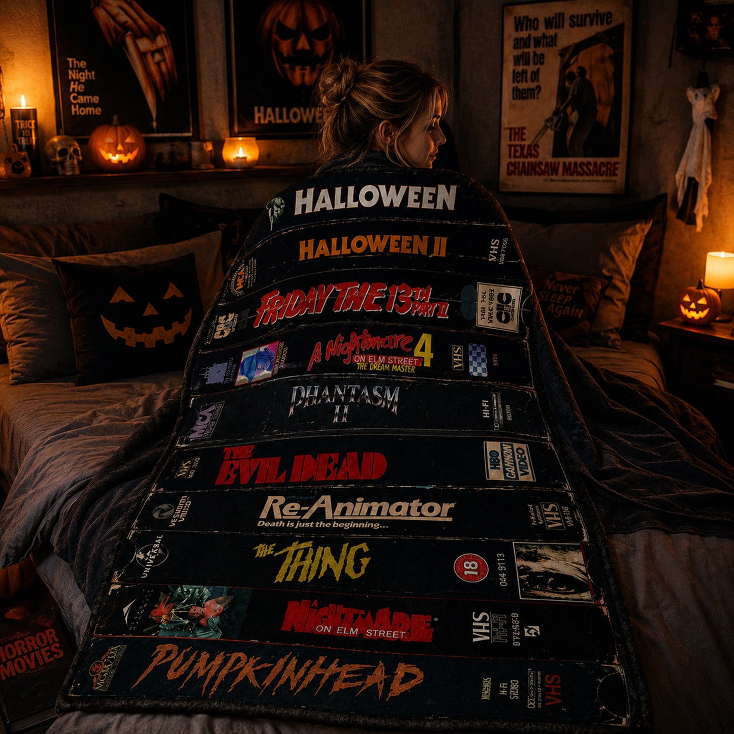 Retro Horror VHS Blanket Version 4