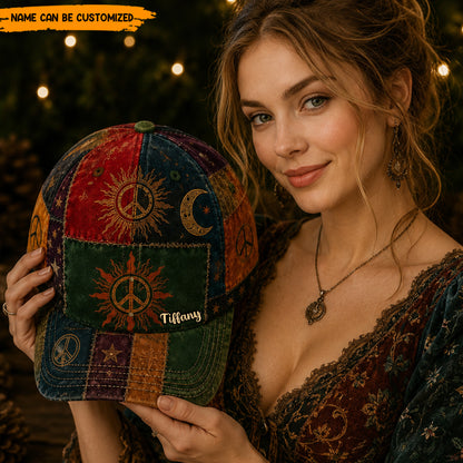 Personalized Hippie Patchwork Classic Cap