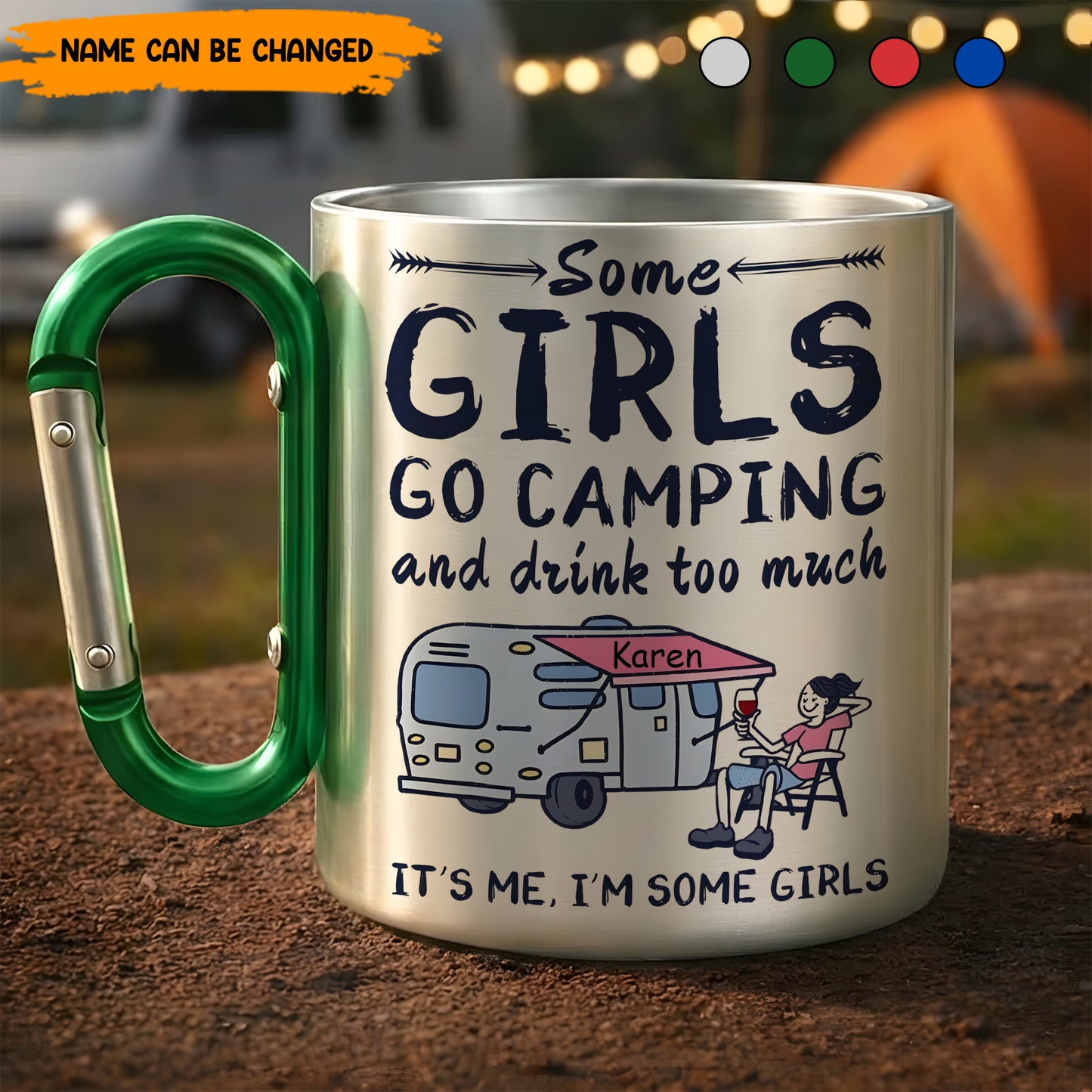 Some Girls Go Camping - Personalized Camping Carabiner Mug