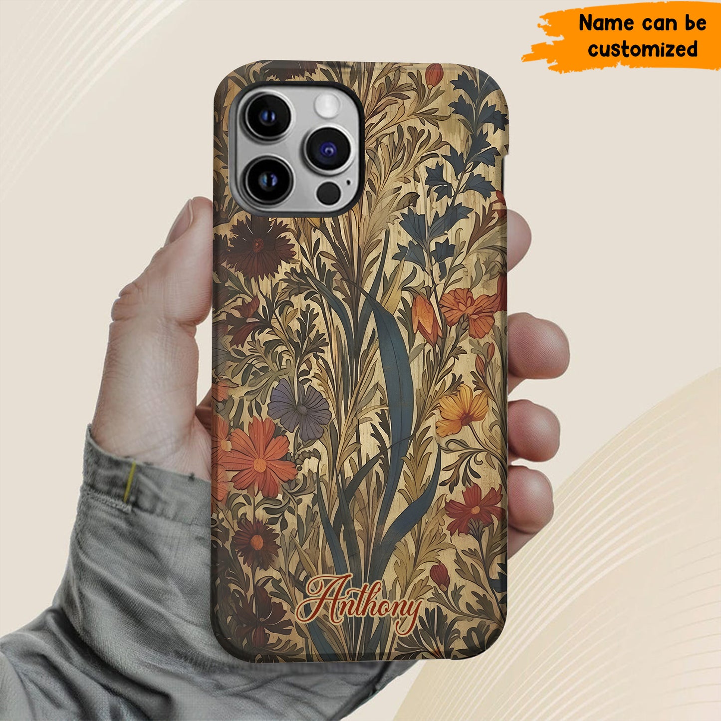 Dark Aesthetic Flower - Personalized Wildflower Phone Case