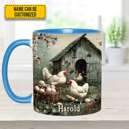 Farm Life – Personalized Chicken Accent Mug