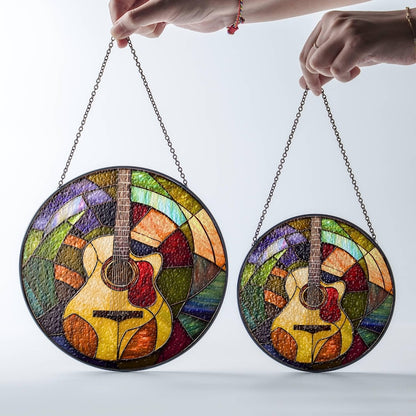 Guitar Stained Glass Suncatcher - Guitar Light Suncatcher