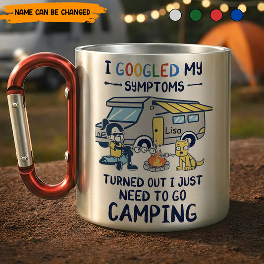 I Google My Symptoms – Personalized Camping Carabiner Mug