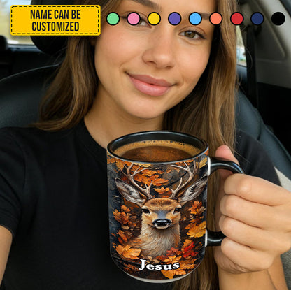 Autumn Stag – Personalized Deer Accent Mug