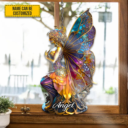 Personalized Angel & Witch Acrylic Window Hanging
