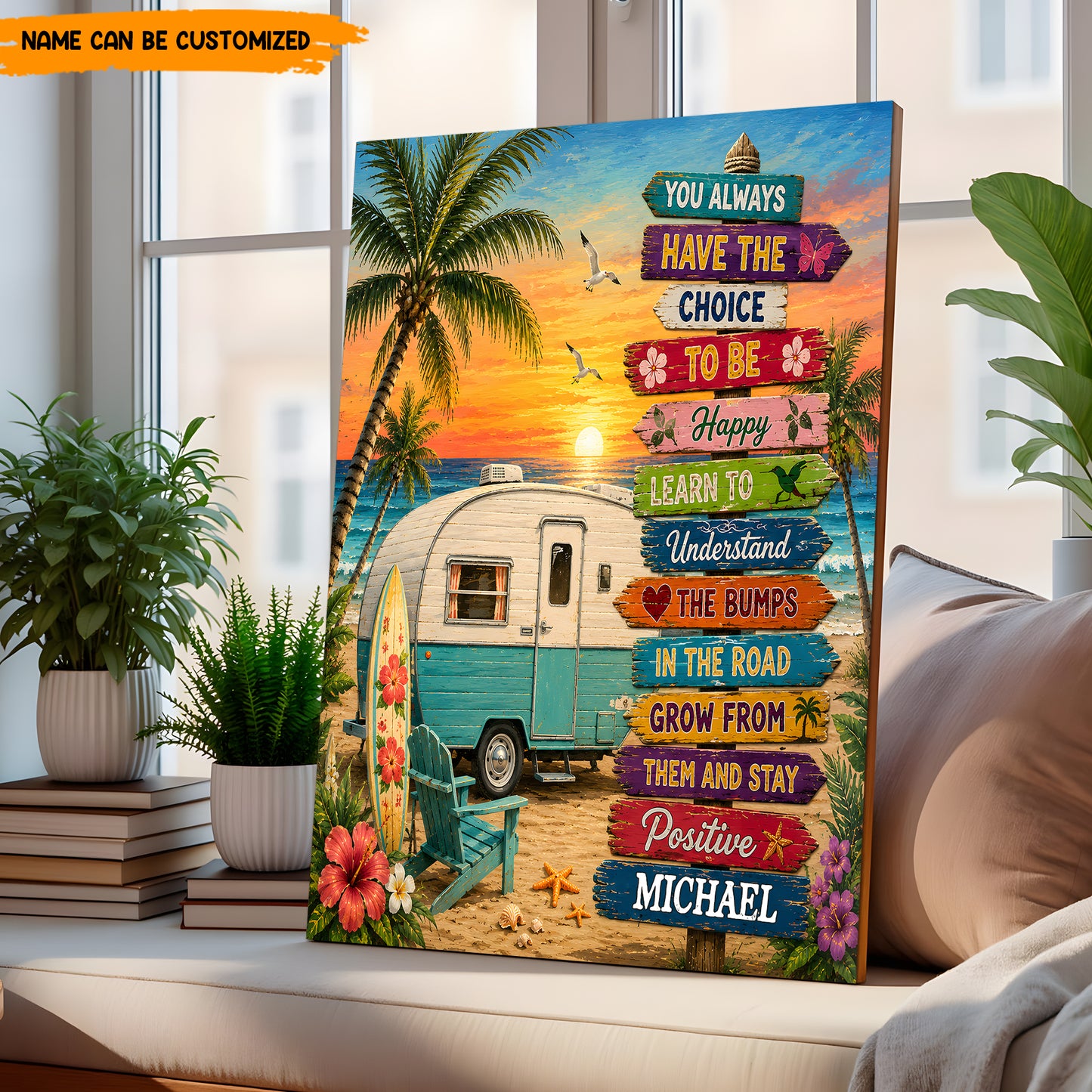 Happy Camper Vibes – Personalized Poster Canvas