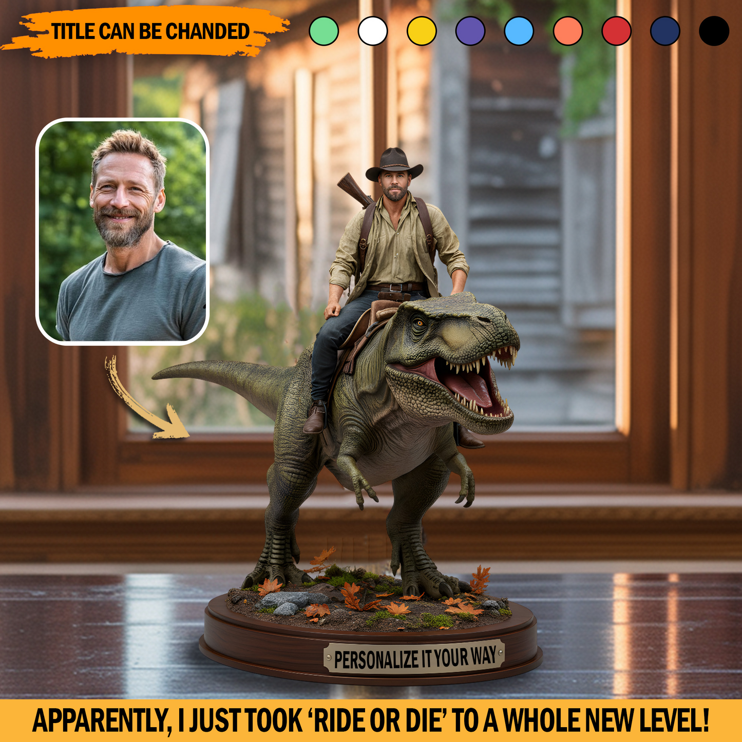 Ride or Die-saur – Personalized Photo Acrylic Plaque