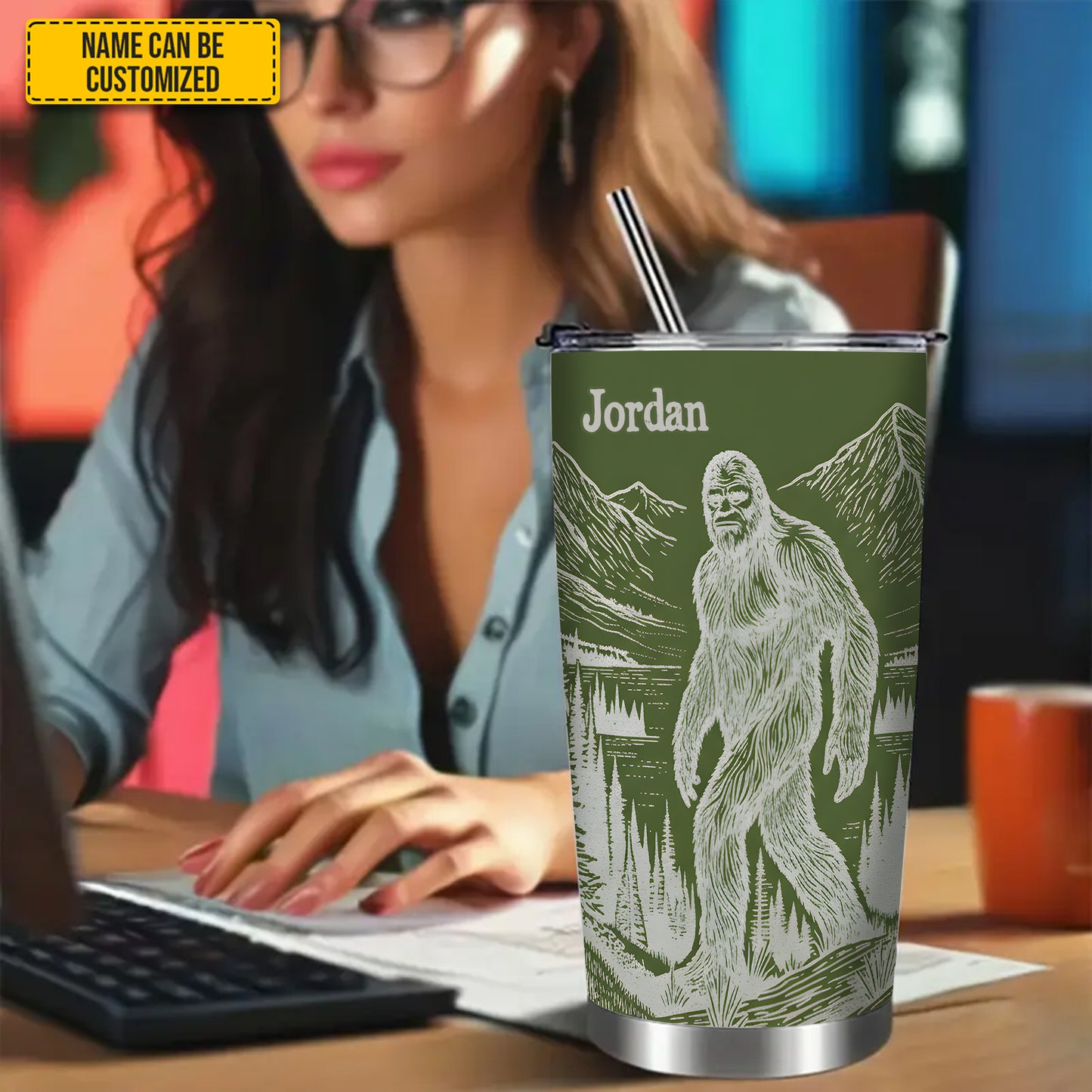 Personalized Funny Bigfoot Trees Tumbler