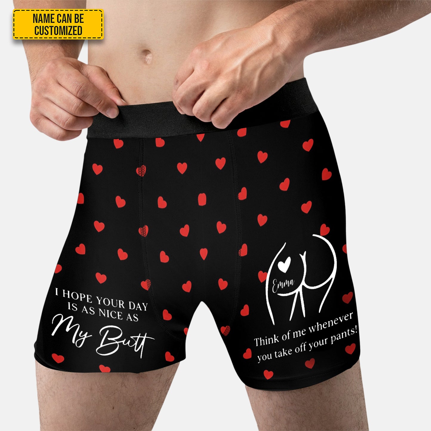 I Hope Your Day Is as Nice as My Butt – Personalized Couple Men’s Boxer Briefs