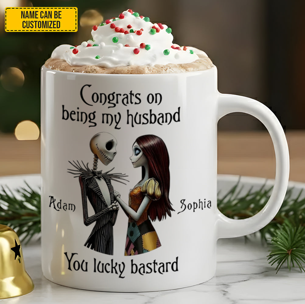 Being My Husband - Personalized Couple Gothic White Mug