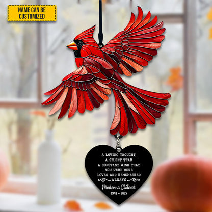 Personalized Cardinal Memorial Acrylic Window
