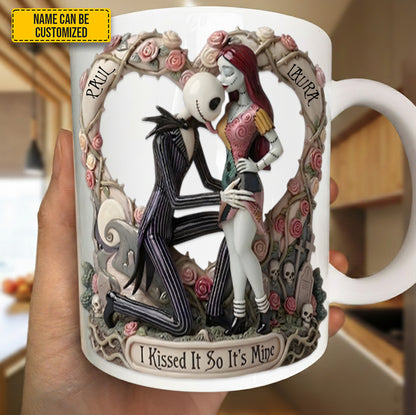 Personalized Spooky Couple Gothic White Mug